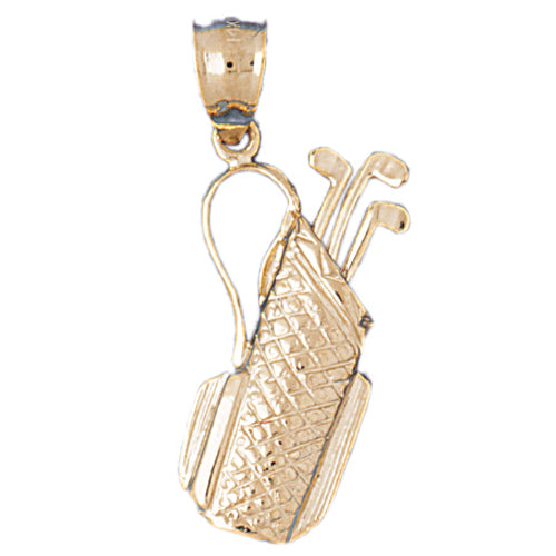 14k Yellow Gold Golf Bag Charm