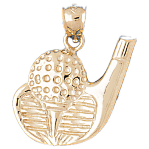 14k Yellow Gold Golf Ball and Putter Charm