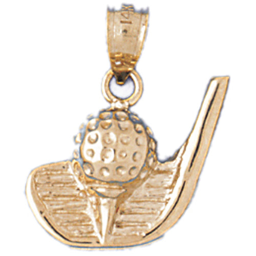 14k Yellow Gold Golf Ball and Putter Charm