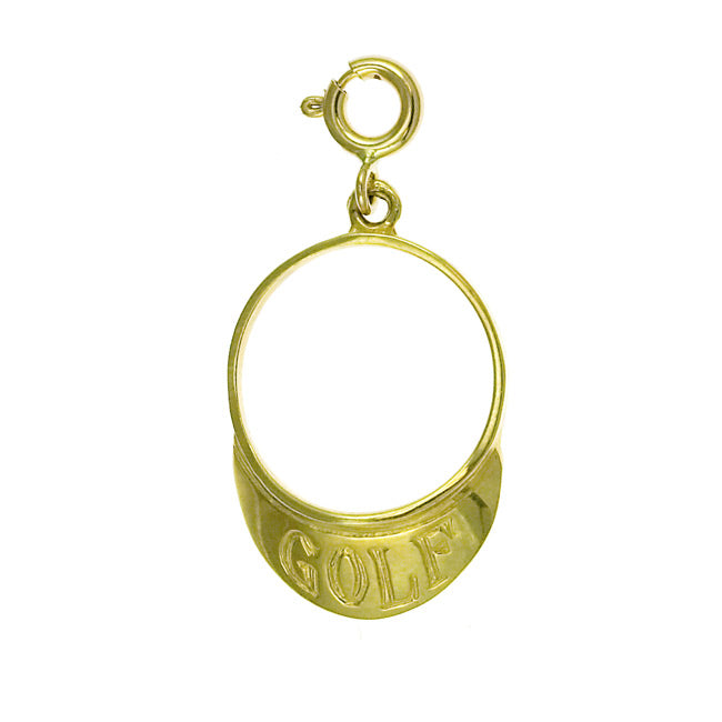 14k Yellow Gold Golf Visor Charm