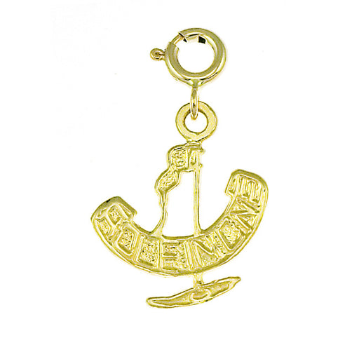 14k Yellow Gold Hole in One Charm