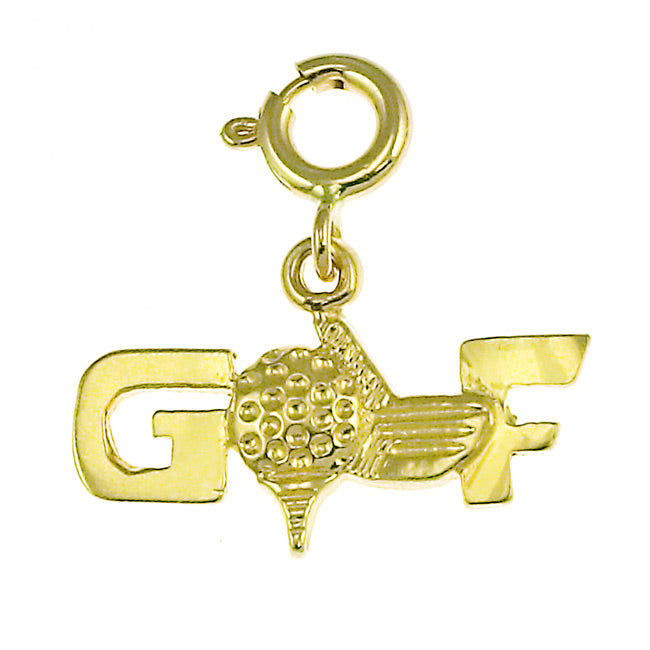 14k Yellow Gold Golf Logo Charm