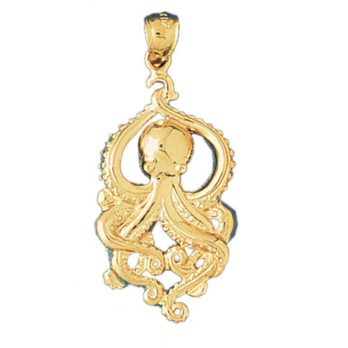 14k Yellow Gold Octopus Charm