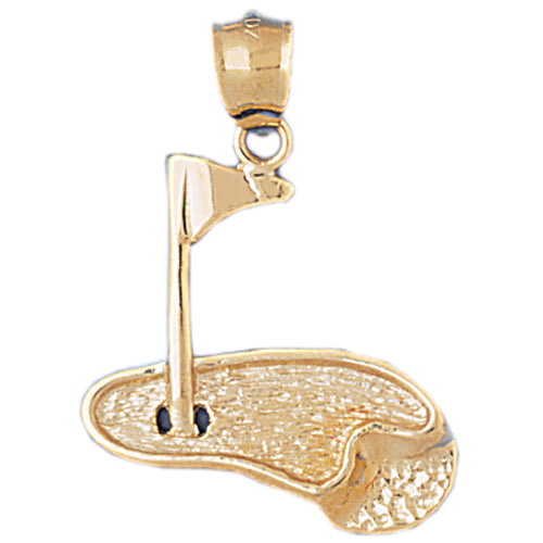 14k Yellow Gold Golf Course Charm