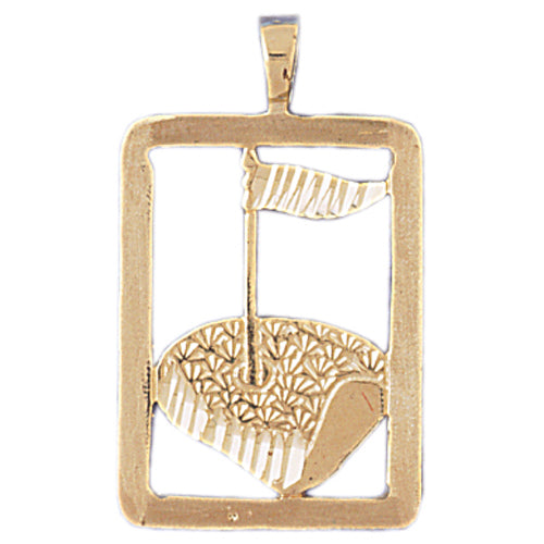 14k Yellow Gold Golf Course Charm
