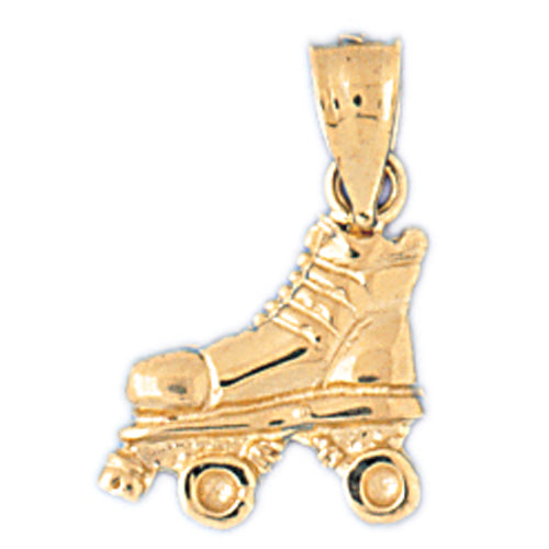 14k Yellow Gold Roller Skates Charm