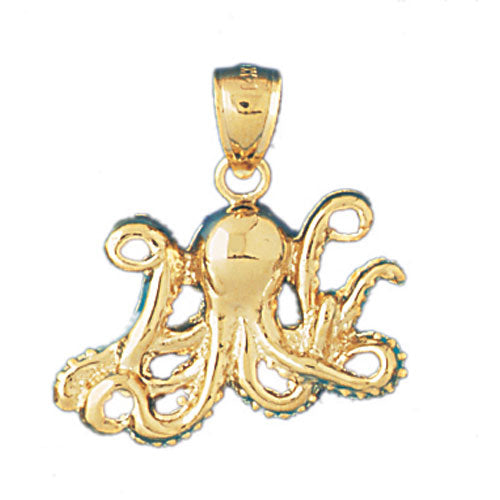 14k Yellow Gold Octopus Charm