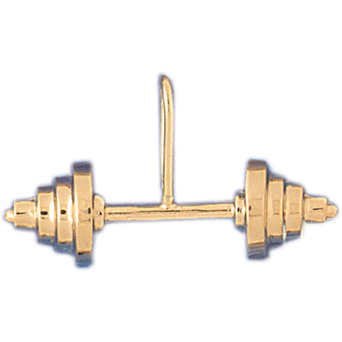 14k Yellow Gold Barbell Charm