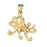 14k Yellow Gold Octopus Charm