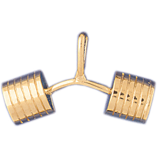 14k Yellow Gold Barbell Charm