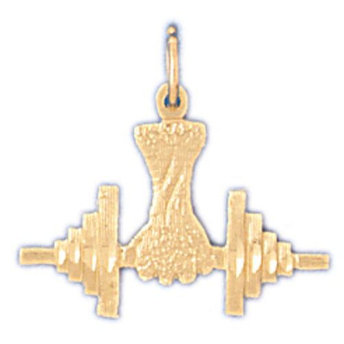 14k Yellow Gold Dumbell Charm
