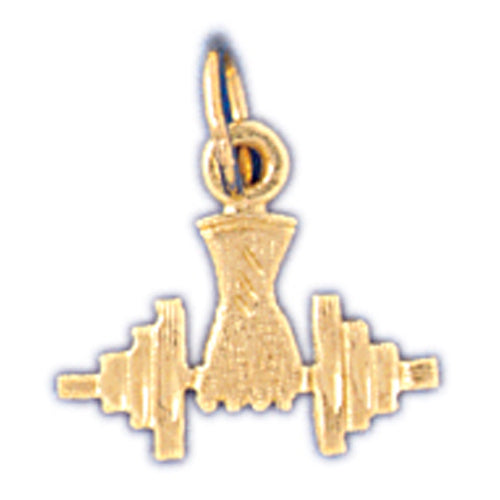 14k Yellow Gold Dumbell Charm