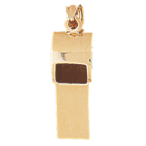 14k Yellow Gold 3-D Whistle Charm