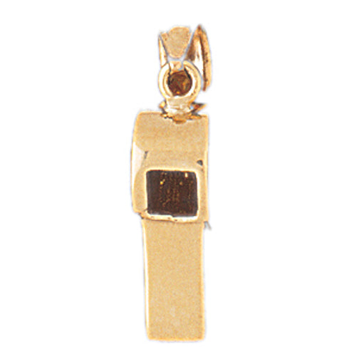 14k Yellow Gold 3-D Whistle Charm