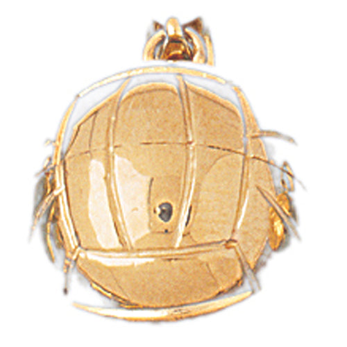 14k Yellow Gold 3-D Volleyball Charm