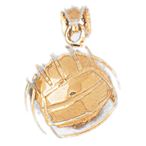 14k Yellow Gold 3-D Volleyball Charm