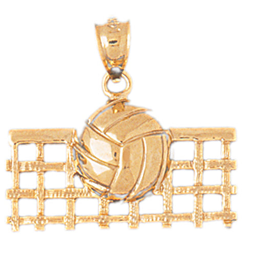 14k Yellow Gold Volleyball  Charm