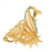 14k Yellow Gold Dolphins, Starfish, and Shell Charm