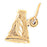 14k Yellow Gold Cheerleader Baton Charm