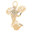 14k Yellow Gold Cheerleader Charm