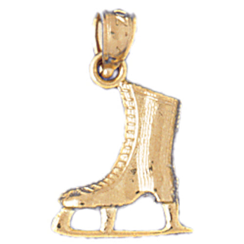 14k Yellow Gold 3-D Ice Skate Charm