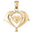14k Yellow Gold Dolphins with Heart Charm