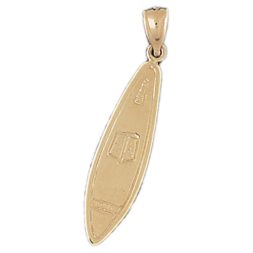14k Yellow Gold 3-D Surf Board Charm