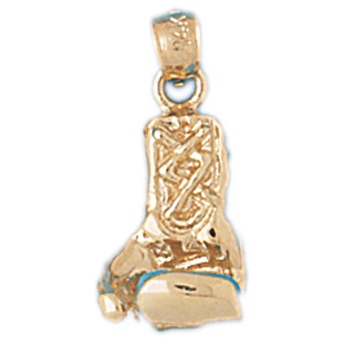 14k Yellow Gold Boxing Gloves Charm