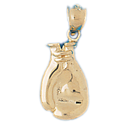 14k Yellow Gold Boxing Gloves Charm