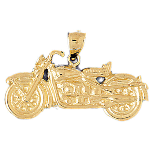 14k Yellow Gold Motorcycle Charm