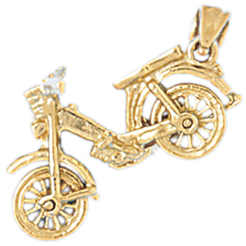 14k Yellow Gold 3-D Moped Charm
