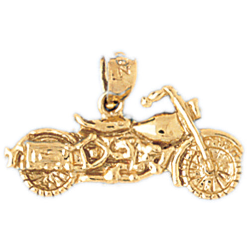14k Yellow Gold Motorcycle Charm