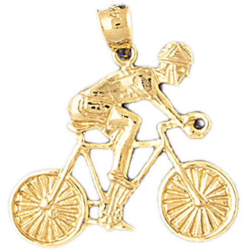 14k Yellow Gold Cycler Charm