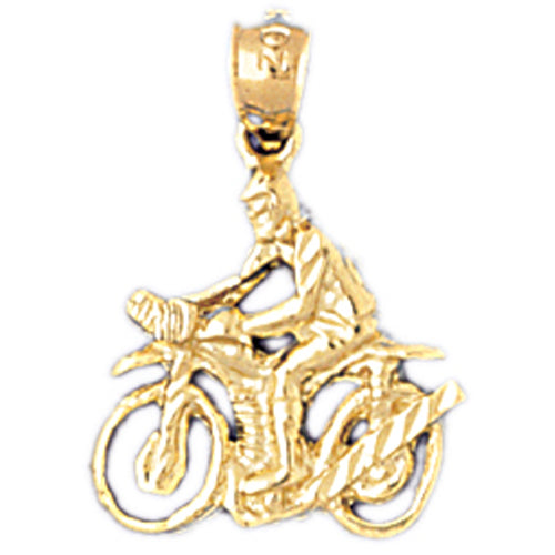 14k Yellow Gold Cycler Charm