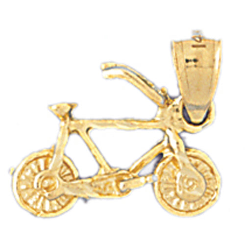 14k Yellow Gold 3-D Bicycle Charm