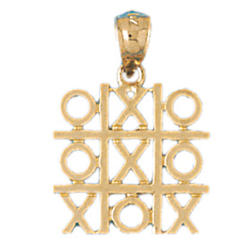 14k Yellow Gold Tic Tac Toe Charm