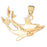 14k Yellow Gold Dolphins Charm