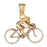 14k Yellow Gold 3-D Cycler Charm
