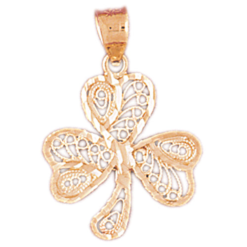 14k Yellow Gold Clover Charm