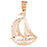 14k Yellow Gold Sail Boat Charm