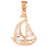 14k Yellow Gold Sail Boat Charm