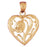 14k Yellow Gold Heart Charm