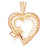 14k Yellow Gold Heart with Bow Charm