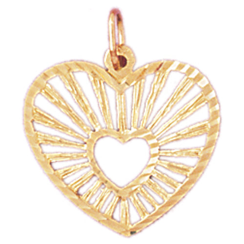 14k Yellow Gold Heart Charm