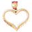 14k Yellow Gold Heart Charm