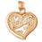 14k Yellow Gold Love Heart Charm