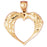 14k Yellow Gold Eagle Heart Charm