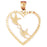 14k Yellow Gold Love Birds Heart Charm