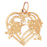 14k Yellow Gold Heart with Fish Charm