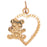 14k Yellow Gold Heart with Teddy Bear Charm